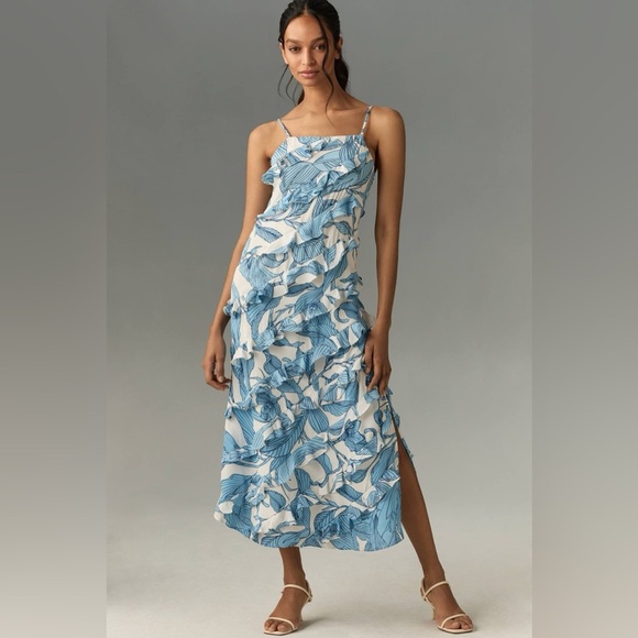 Anthropologie Walter Baker Sleeveless Ruffled Midi Dress - Picture 4 of 5